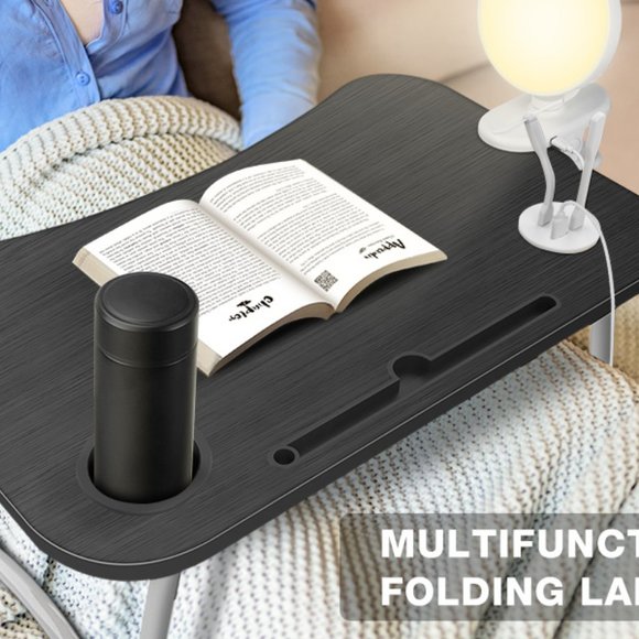 Portable Foldable Laptop Tray Table Multifunctional Laptop Bed Desk with USB - Picture 12 of 12